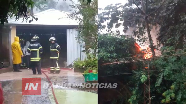 UNA VIVIENDA SE INCENDIÓ EN PLENO CENTRO DE ENCARNACIÓN