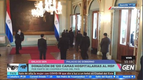 HOY / Ministerio de Salud, recibe la donación de 120 camas hospitalarias por parte de Cooperativas del Paraguay