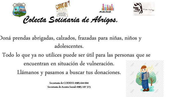 CAMPAÑA DE RECOLECCIÓN DE ABRIGOS EN CAP. MIRANDA.