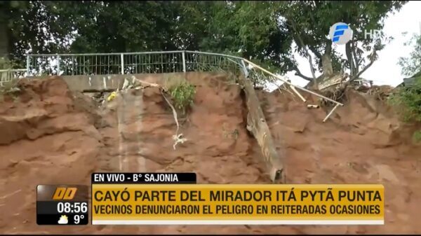 Cae parte del mirador Itá Pyta Punta ante "inacción"