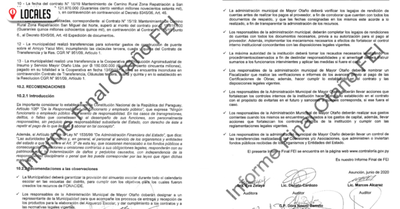 Contraloría concluye fiscalización y recomienda mejorar la gestión en Mayor Otaño