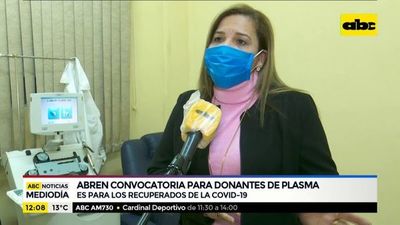 Abren convocatoria para donantes de plasma - ABC Noticias - ABC Color