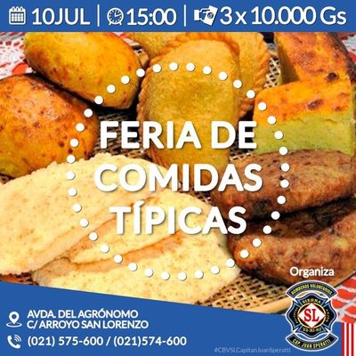 Bomberos harán feria de comidas típicas » San Lorenzo PY