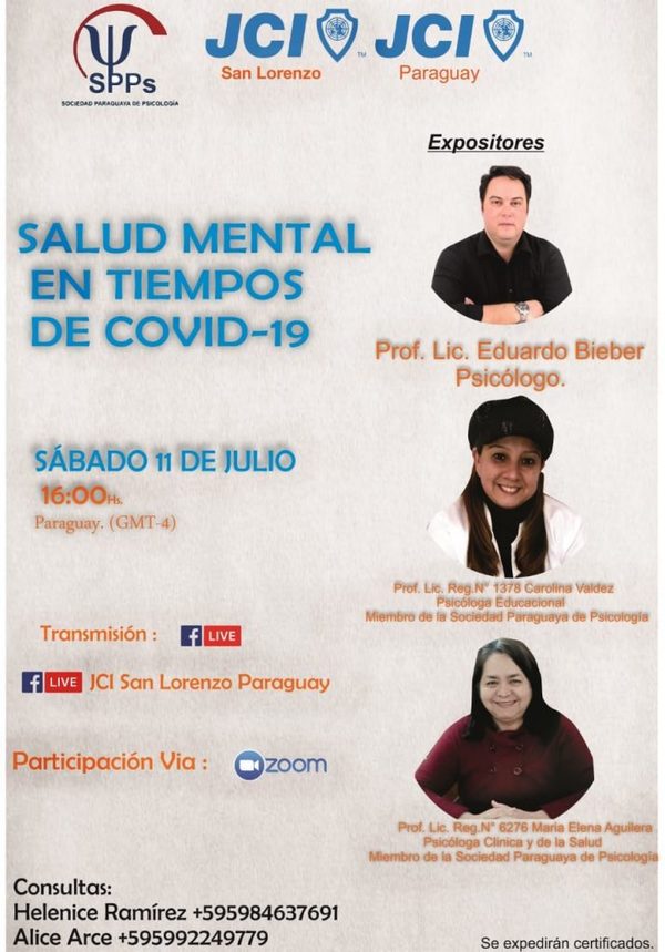 Webinar "Salud Mental en Tiempos de Covid-19" se podrá seguir vía Facebook » San Lorenzo PY