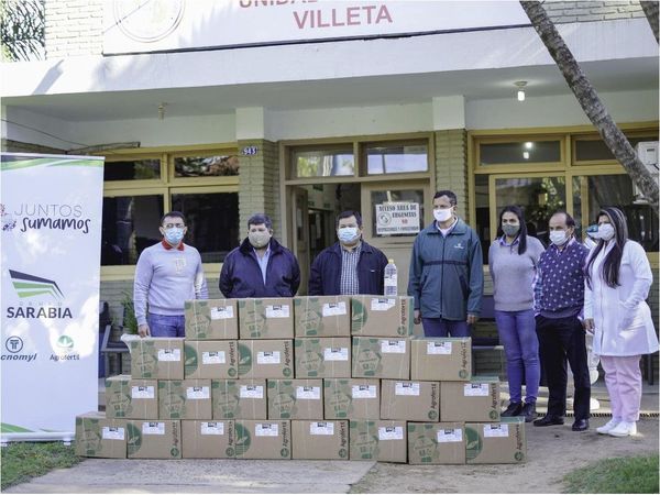 Grupo Sarabia contribuye con 1.000 litros más de  alcohol en gel a instituciones del Departamento Central