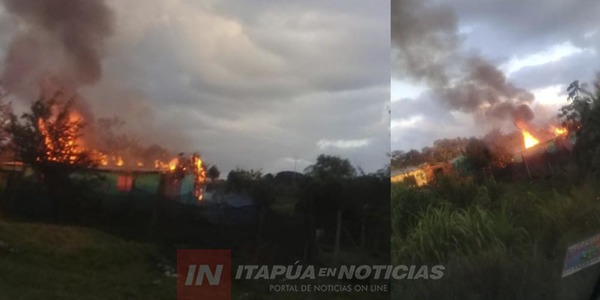 INCENDIO DE VIVIENDA EN EL BARRIO ARROYO PORA DE CAMBYRETÁ