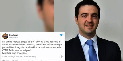 MINISTERIO DE SALUD INFORMA QUE DIPUTADO SEBASTIÁN GARCÍA DIO NEGATIVO AL TEST DEL COVID-19