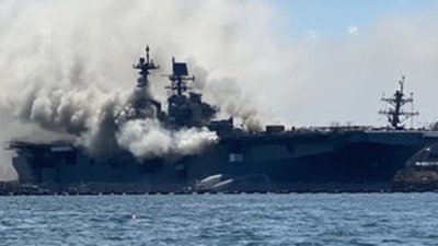 Un incendio en un buque de la Armada de EE.UU. deja 18 marineros heridos » Ñanduti
