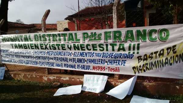 Protesta ante falta de recursos en el Hospital Distrital de Presidente Franco