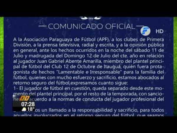 'Lolo' Abente chocó alcoholizado y se quedó sin club