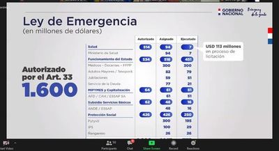 Según Hacienda, el 71% de recursos de la Ley de Emergencia ya está comprometido - Nacionales - ABC Color
