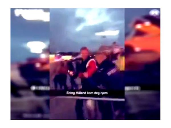Haaland recibió la roja directa en plena disco