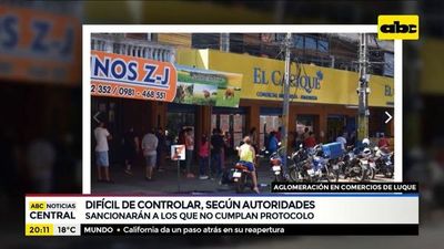 Difícil control de aglomeración en comercios de Luque - ABC Noticias - ABC Color
