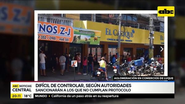 Difícil control de aglomeración en comercios de Luque - ABC Noticias - ABC Color