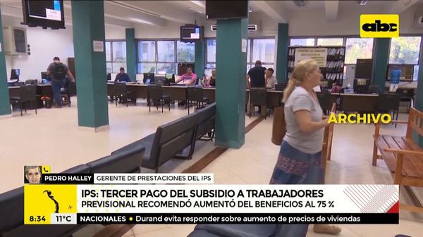 IPS: Analizarán pago del 50% del tercer subsidio - ABC Noticias - ABC Color