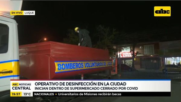 Desinfectan supermercado de Luque cerrado por COVID-19 - ABC Noticias - ABC Color
