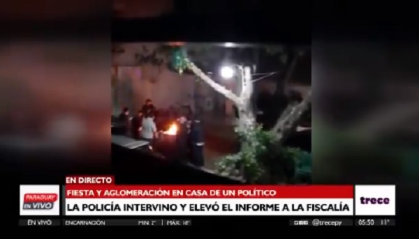 Vecinos denuncian fiesta y aglomeración en casa de político