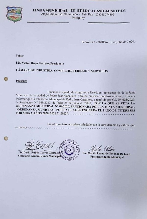 Intendente Acevedo finge apoyo a comerciantes luego veta ordenanza que exonera tasa de interés de Impuestos Municipales