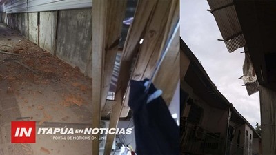 ESCOMBROS DE EDIFICIO EN CONSTRUCCIÓN CAEN SOBRE UNA VIVIENDA EN PLENO CENTRO DE ENCARNACIÓN