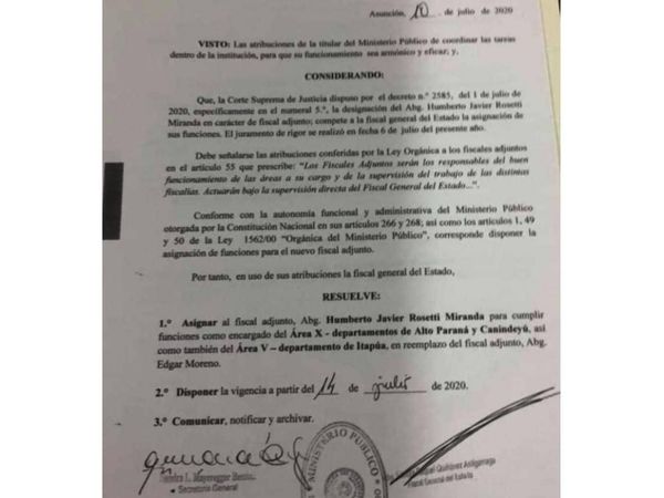 Nuevo fiscal adjunto asume en dos áreas, pese a los cuestionamientos