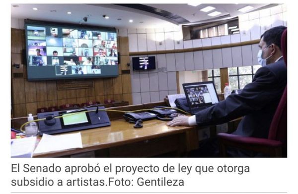 Senado aprueba subsidio para artistas afectados por la pandemia del Covid-19