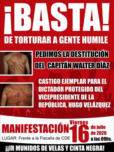 Con manifestación, exigen destitución del capitán Walter Díaz