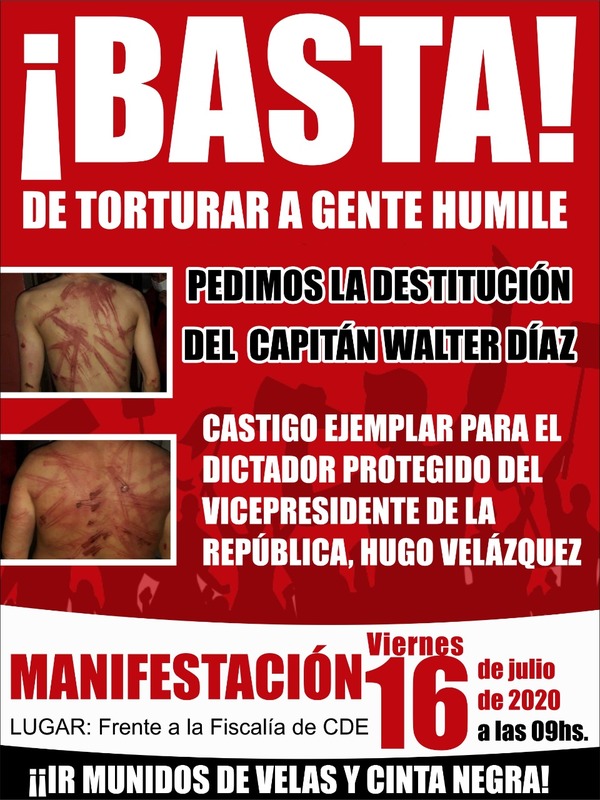 Con manifestación, exigen destitución del capitán Walter Díaz