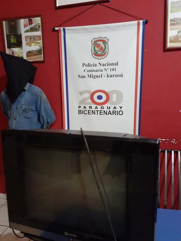  RECUPERAN UN TELEVISOR HURTADO Y APREHENDEN AL SOSPECHOSO