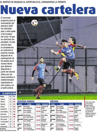 Nueva cartelera - Fútbol - ABC Color
