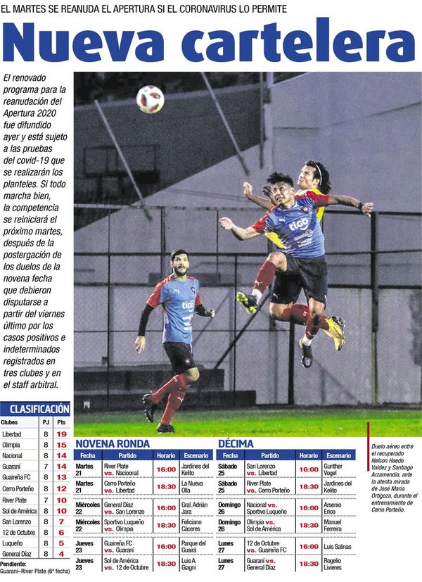 Nueva cartelera - Fútbol - ABC Color