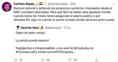 Rejala a Desirée: fácil es hablar cuando tenés asegurado el salario