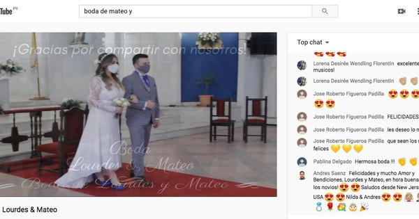 Boda, transmitida por Youtube