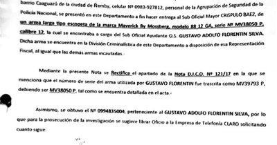Acusación a suboficial no incluye informe de los objetos plantados