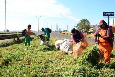 Municipalidad de CDE hace limpieza de Ruta PY 02 ante abandono de Tape Porã