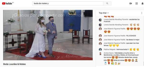 Boda, transmitida por Youtube