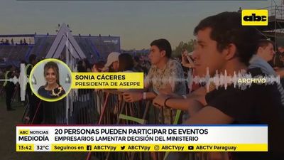 Cuestionan que solo 20 personas puedan participar de eventos - ABC Noticias - ABC Color