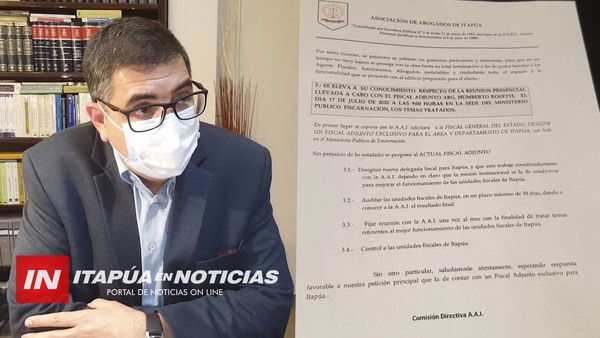 RATIFICAN PEDIDO DE UN FISCAL ADJUNTO EXCLUSIVO PARA ITAPÚA