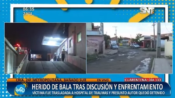 Un hombre es baleado en pelea con su vecino