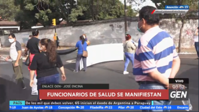 HOY / Funcionarios de Salud se manifiestan frente al Ministerio solicitando gratificación y equipos de bioseguridad
