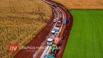 NUEVA RUTA DE 57KM QUE UNIRÁ CAAZAPÁ CON ITAPÚA REGISTRA 65% DE AVANCE