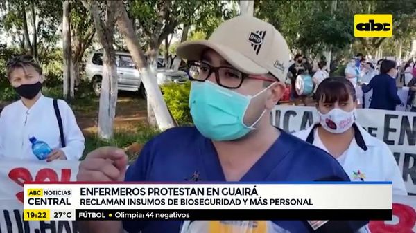 Enfermeros en guairá piden equipos de bioseguridad - ABC Noticias - ABC Color