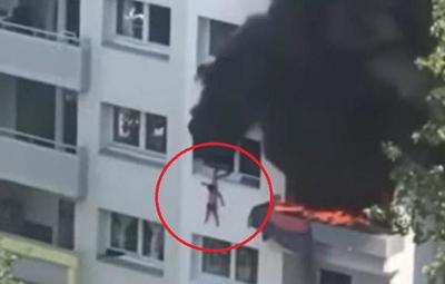 Francia: Dos niños escapan de edificio en llamas, saltando por la ventana