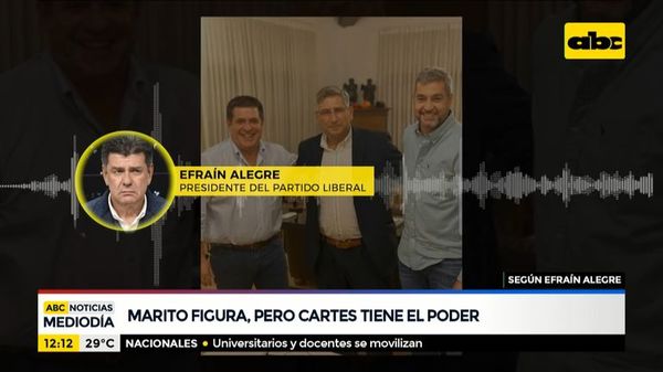 Marito figura como presidente, pero Cartes tiene el poder, según Efraín Alegre - ABC Noticias - ABC Color