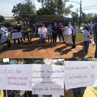 Manifestación de profesionales de Salud frente al Hospital Regional de CDE