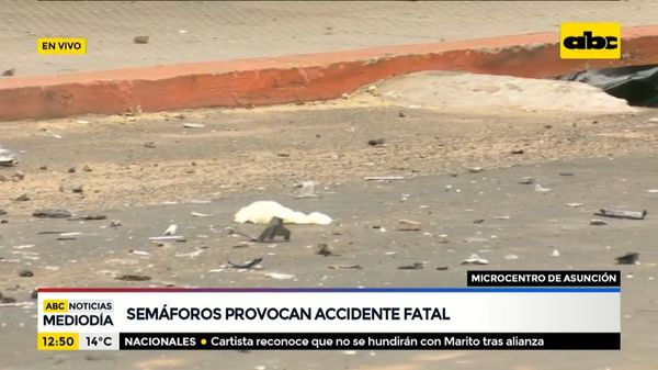 Semáforos provocan accidente fatal en el microcentro - ABC Noticias - ABC Color