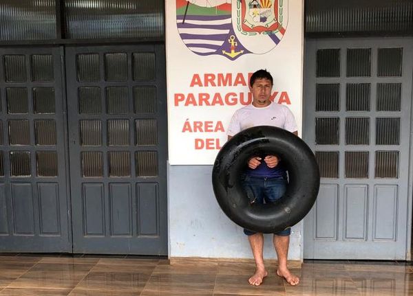 Quiso entrar al país flotando sobre cámara de neumático - ABC en el Este - ABC Color