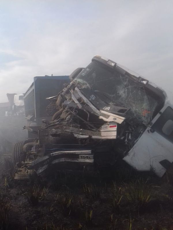 Humareda ocasionó un accidente de tránsito sobre la ruta Transchaco - Nacionales - ABC Color