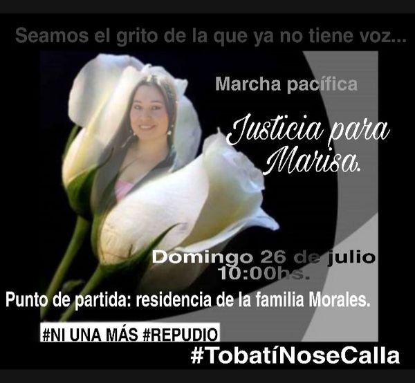 Convocan a marcha pacífica en Tobatí exigiendo justicia para víctima de feminicidio - Nacionales - ABC Color