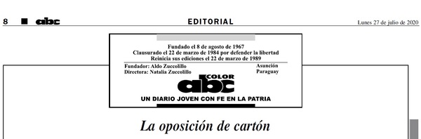 Durísimo editorial de ABC contra la oposición - El Trueno