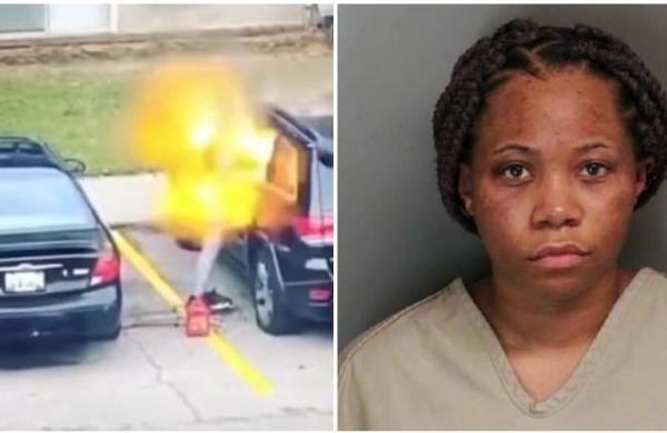 Mujer le prende fuego al automóvil de su novio y le explota en la cara - C9N